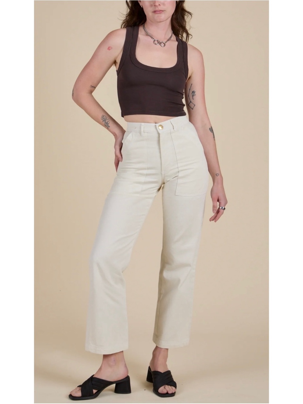 Big Bud Press Work Pants in Vintage Tee White Size L Cotton Twill High Rise